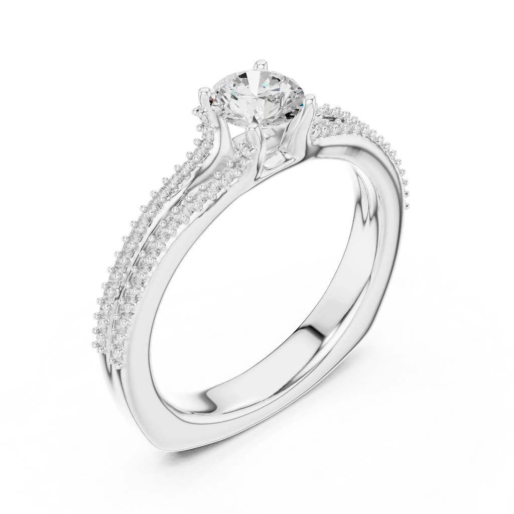 Minimalist Round Moissanite Solitaire Ring E Color VVS1