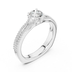 Minimalist Round Moissanite Solitaire Ring E Color VVS1
