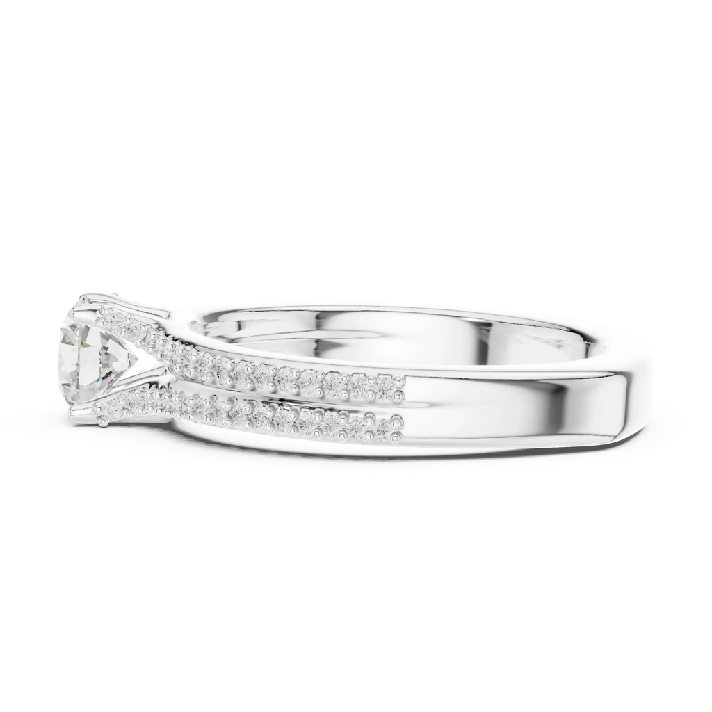 Minimalist Round Moissanite Solitaire Ring E Color VVS1