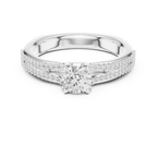 Minimalist Round Moissanite Solitaire Ring E Color VVS1
