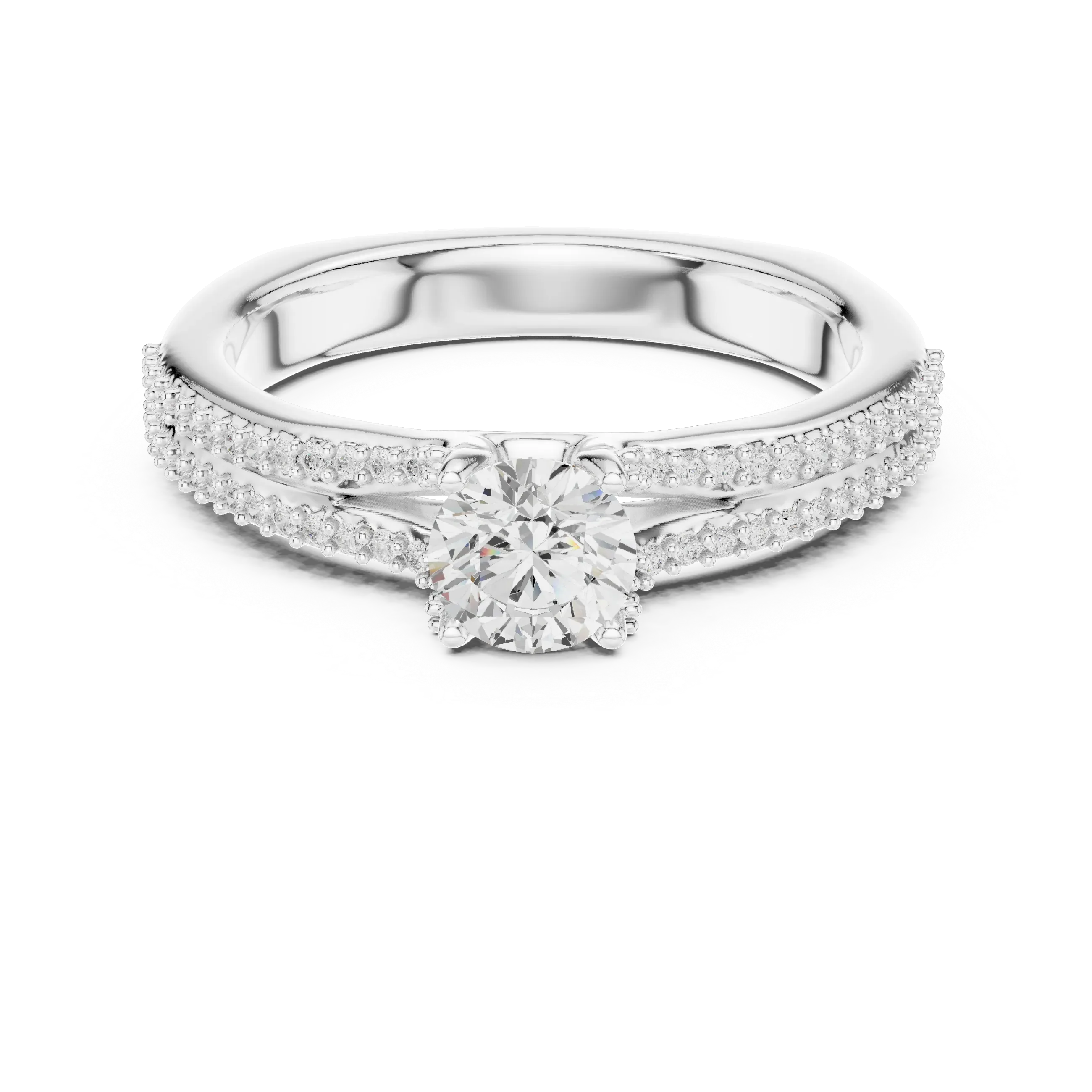 Minimalist Round Moissanite Solitaire Ring E Color VVS1