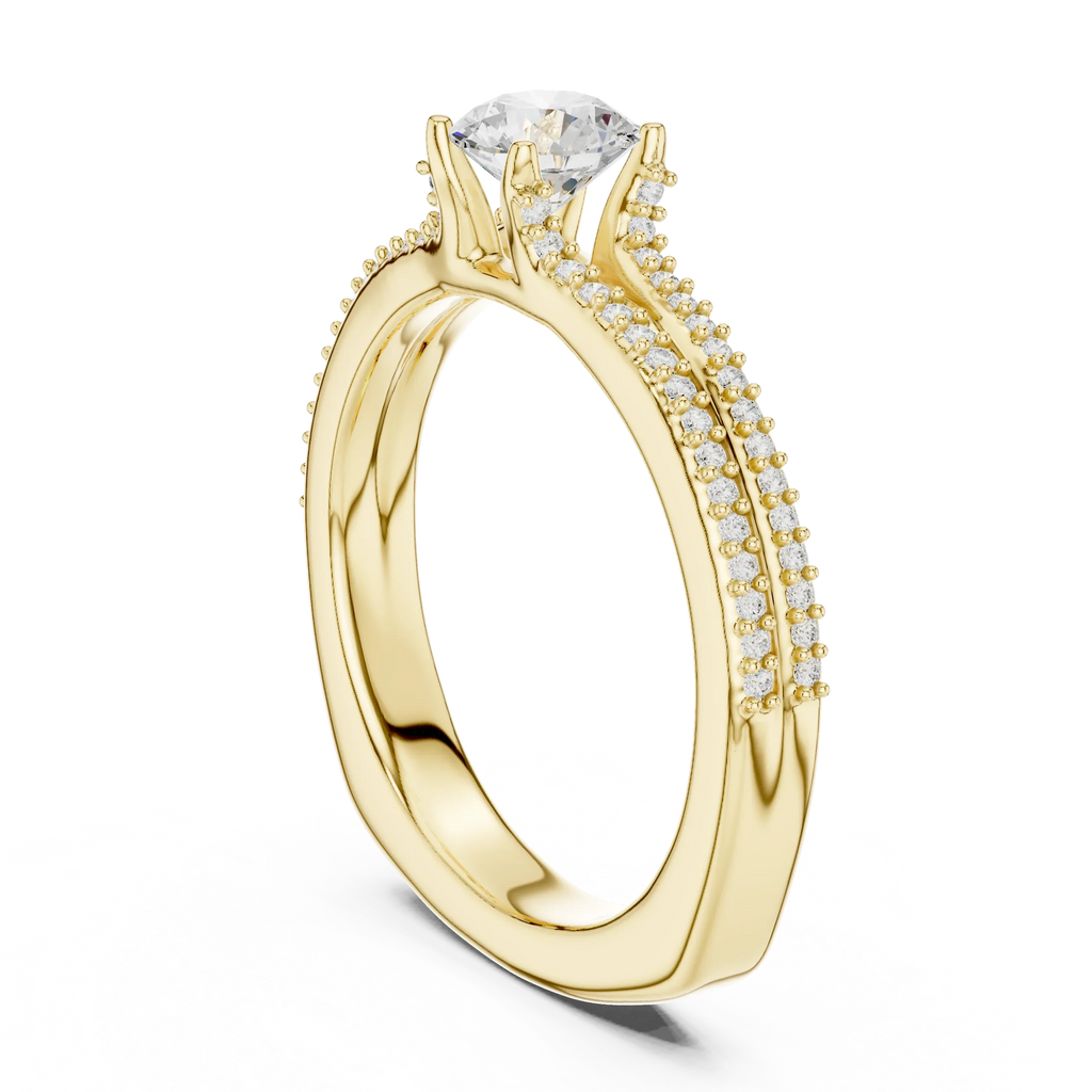 Minimalist Round Moissanite Solitaire Ring E Color VVS1