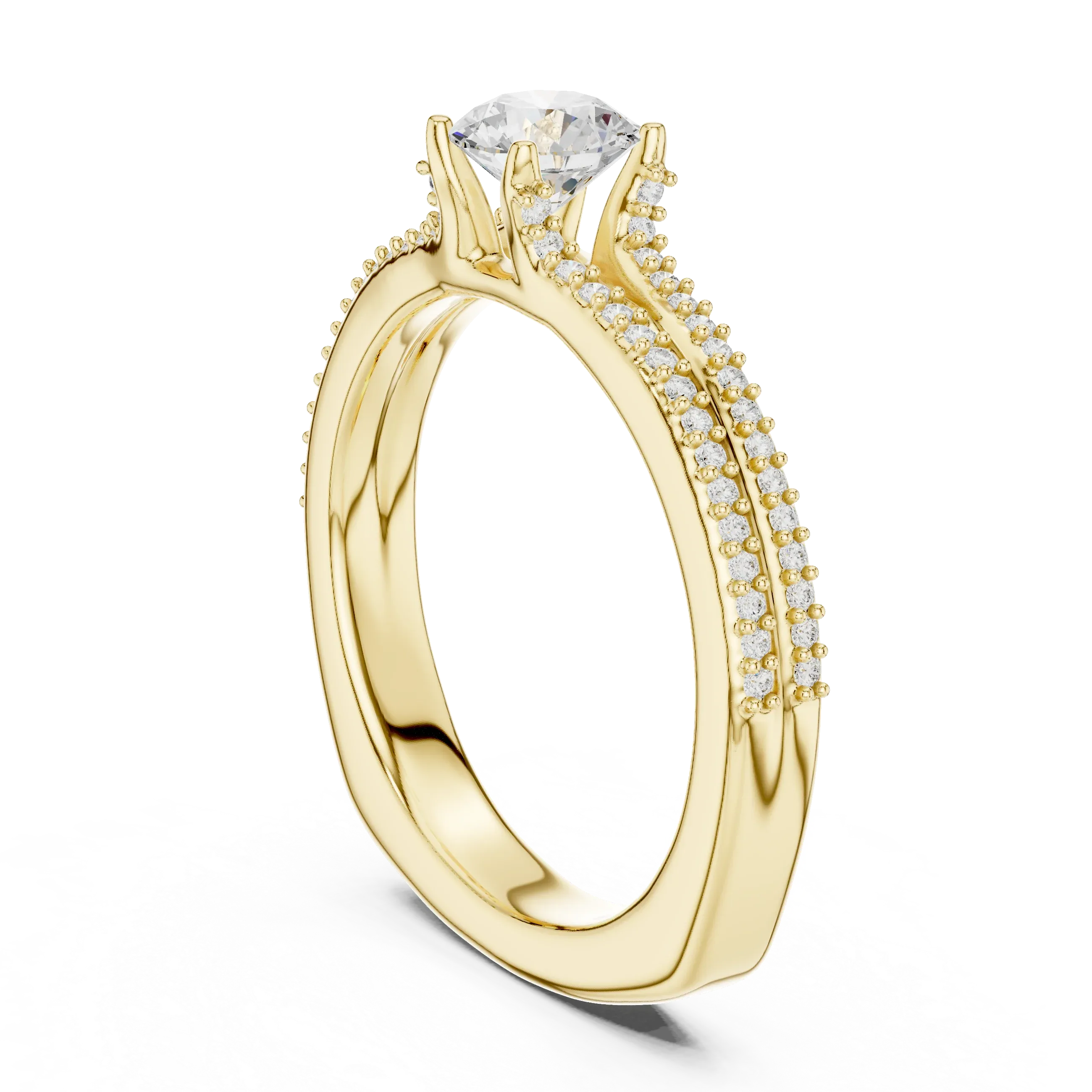 Minimalist Round Moissanite Solitaire Ring E Color VVS1