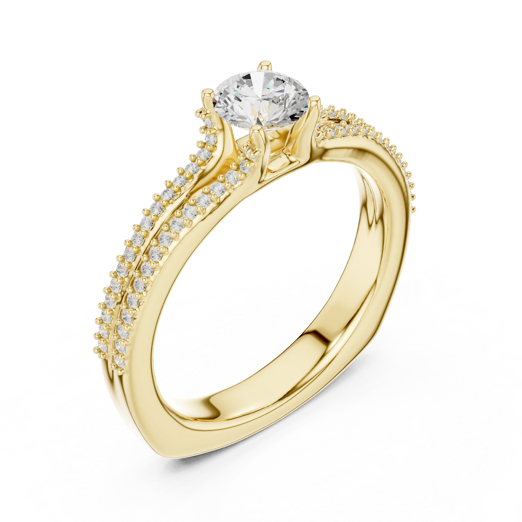 Minimalist Round Moissanite Solitaire Ring E Color VVS1