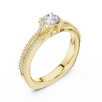 Minimalist Round Moissanite Solitaire Ring E Color VVS1