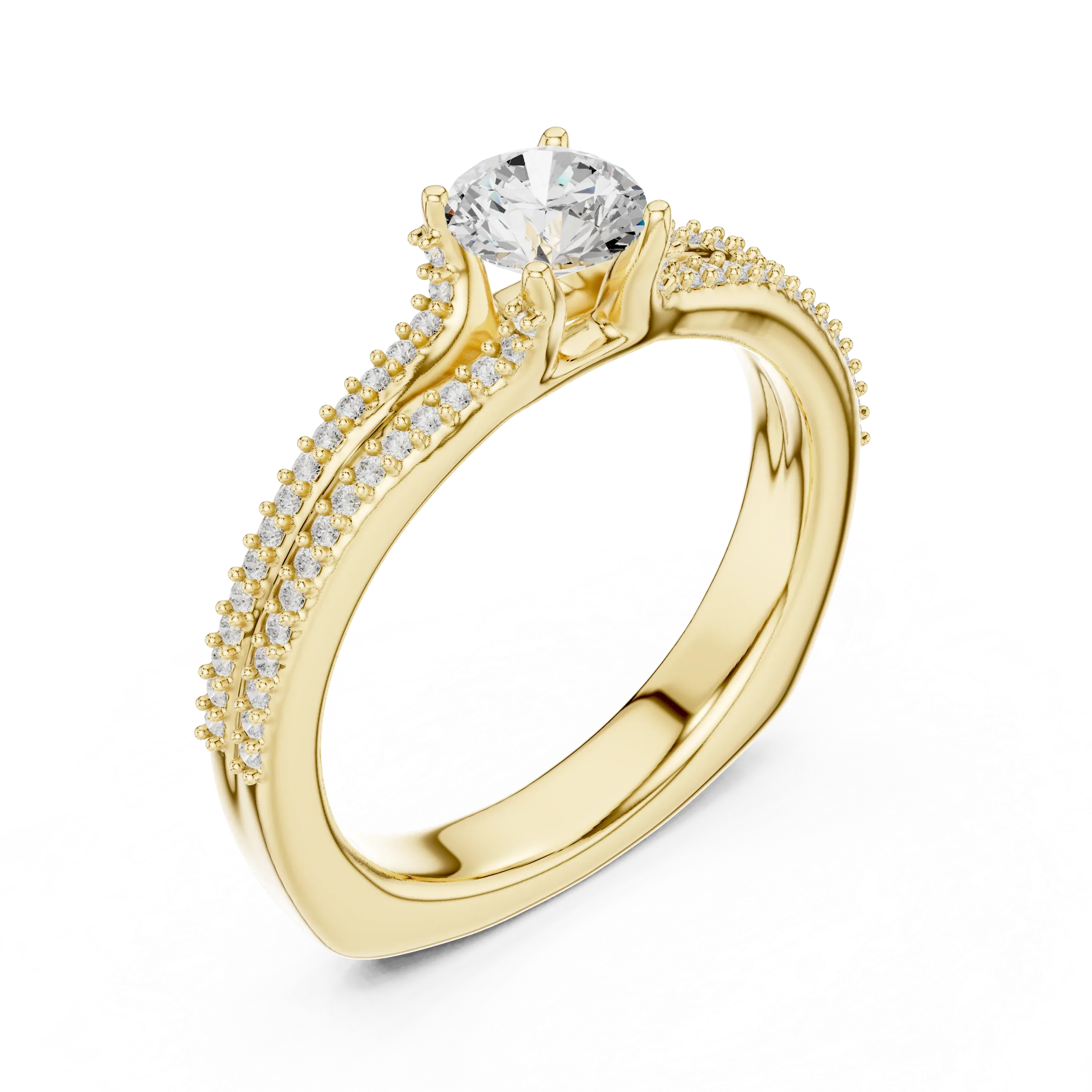 Minimalist Round Moissanite Solitaire Ring E Color VVS1