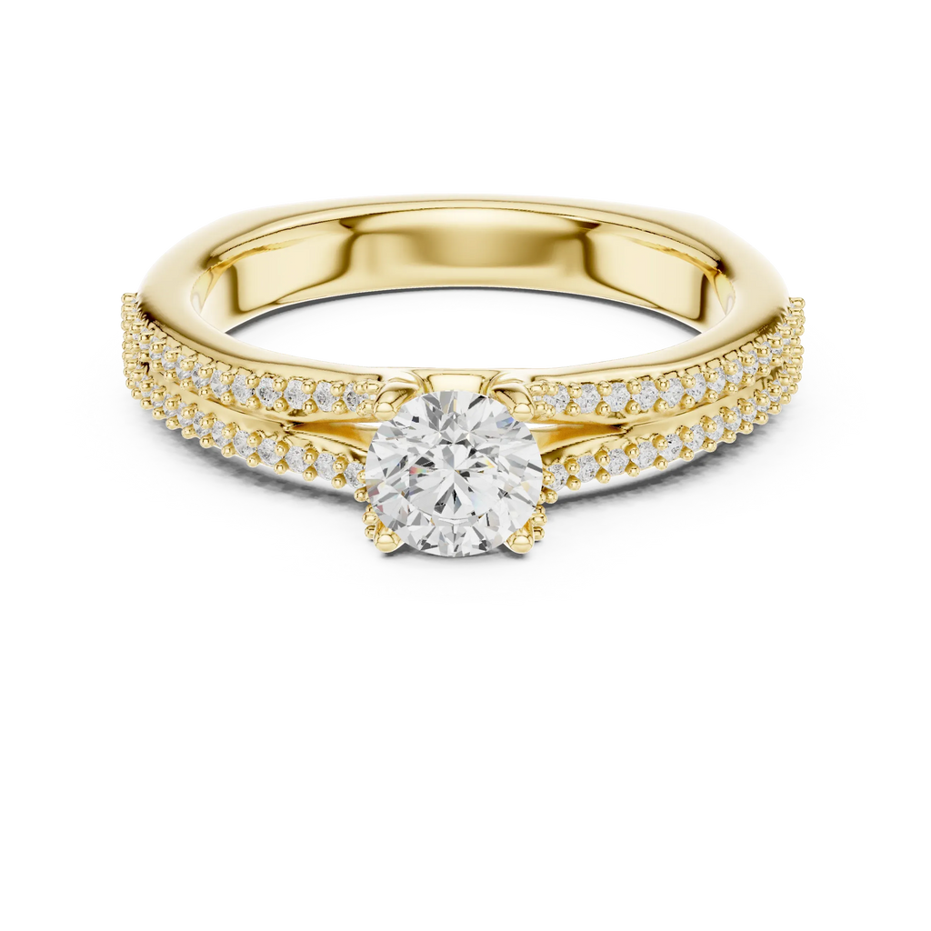 Minimalist Round Moissanite Solitaire Ring E Color VVS1