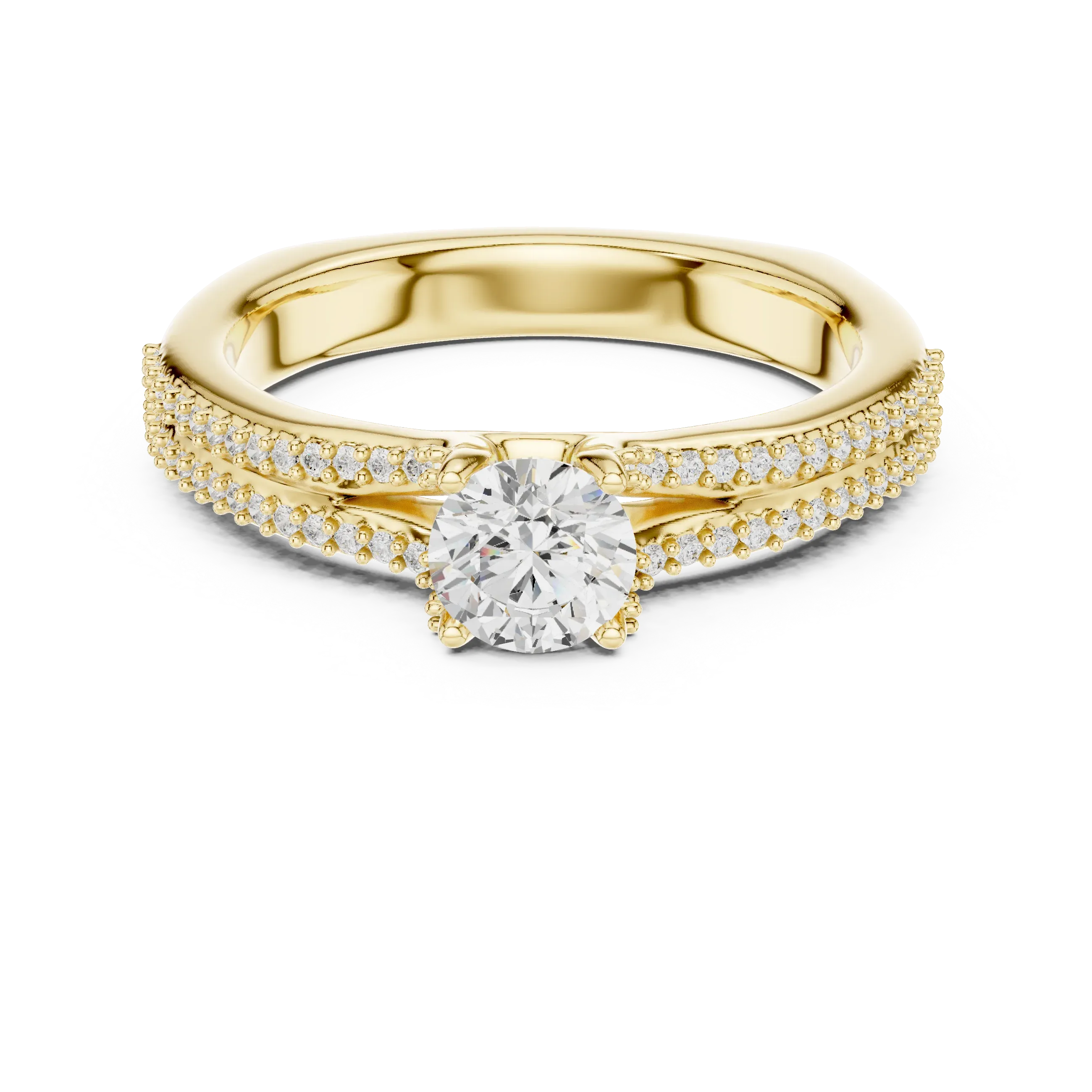 Minimalist Round Moissanite Solitaire Ring E Color VVS1