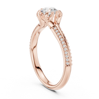 Round Lab Created Diamond Solitaire Wedding Ring F Color