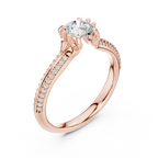 Round Lab Created Diamond Solitaire Wedding Ring F Color
