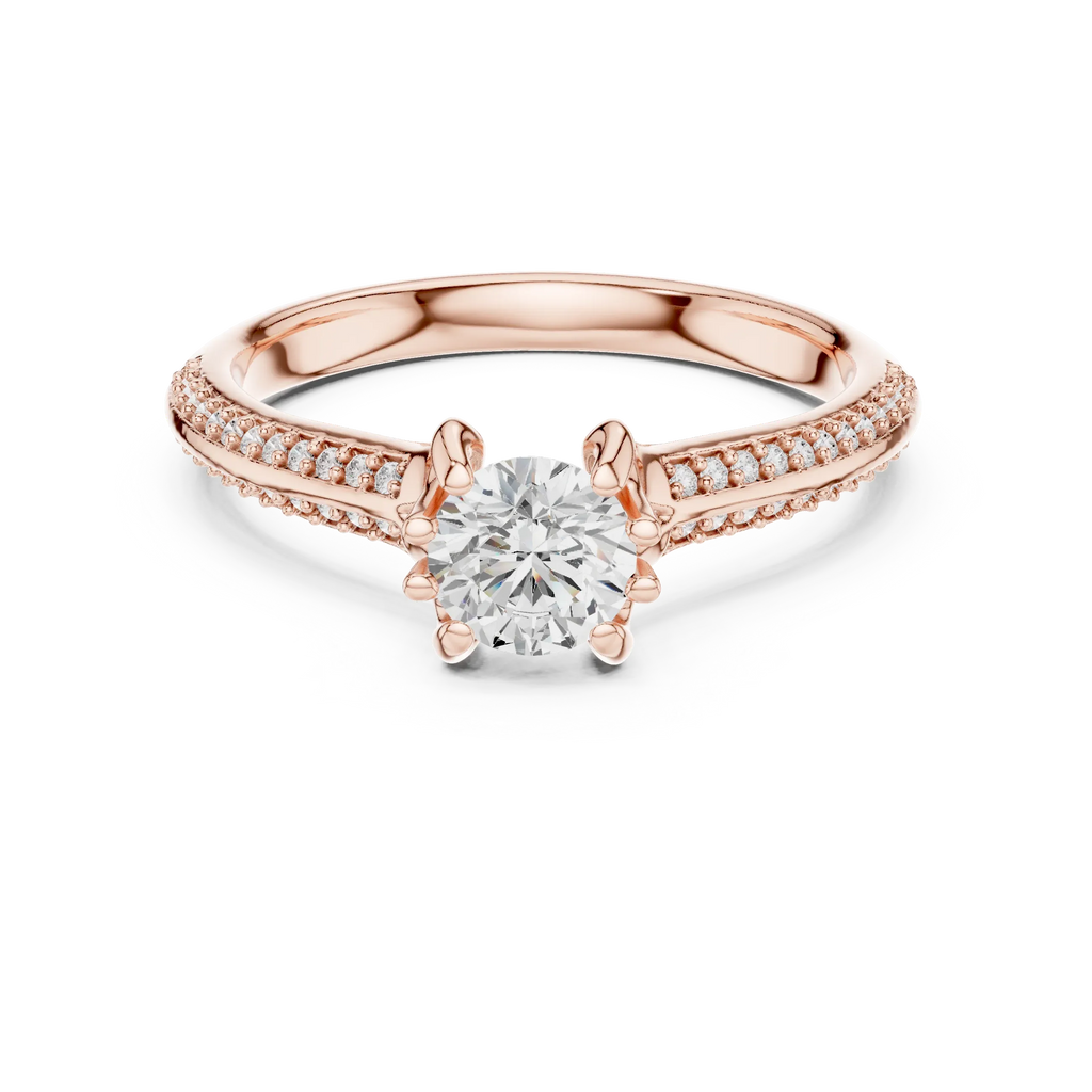 Round Lab Created Diamond Solitaire Wedding Ring F Color