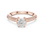 Round Lab Created Diamond Solitaire Wedding Ring F Color