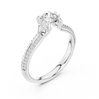 Round Lab Created Diamond Solitaire Wedding Ring F Color