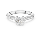 Round Lab Created Diamond Solitaire Wedding Ring F Color