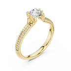 Round Lab Created Diamond Solitaire Wedding Ring F Color