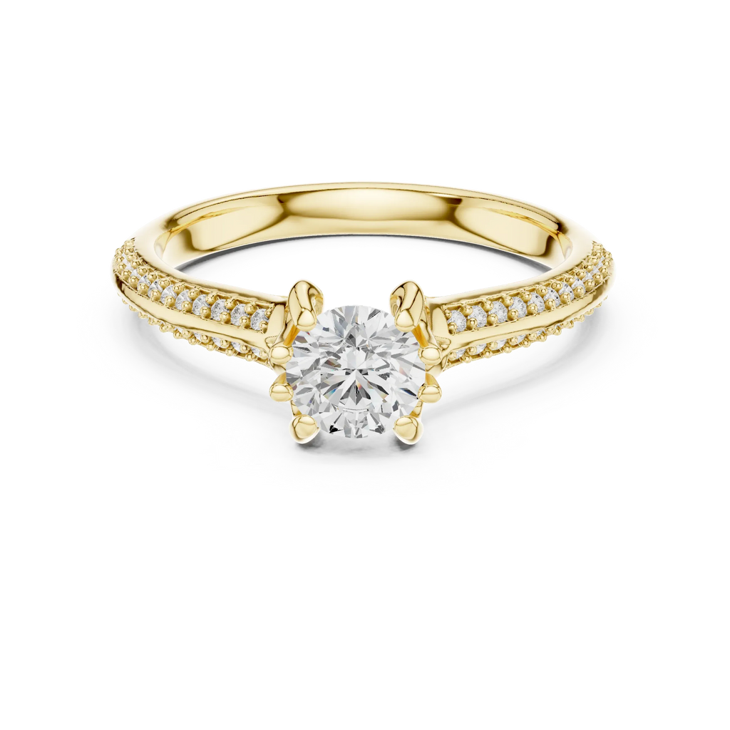Round Lab Created Diamond Solitaire Wedding Ring F Color