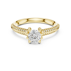 Round Lab Created Diamond Solitaire Wedding Ring F Color