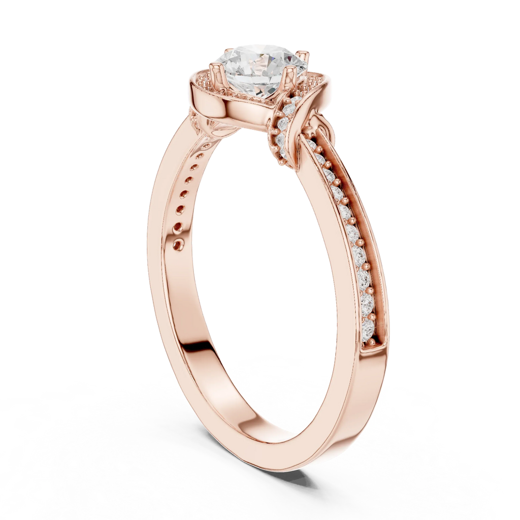 D Color VVS Round Moissanite Solitaire Engagement Ring