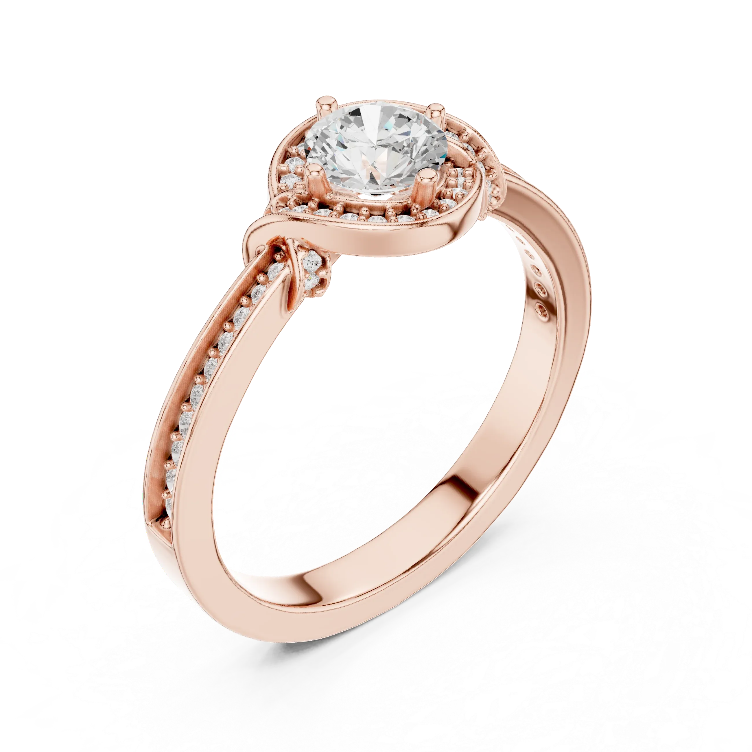 D Color VVS Round Moissanite Solitaire Engagement Ring