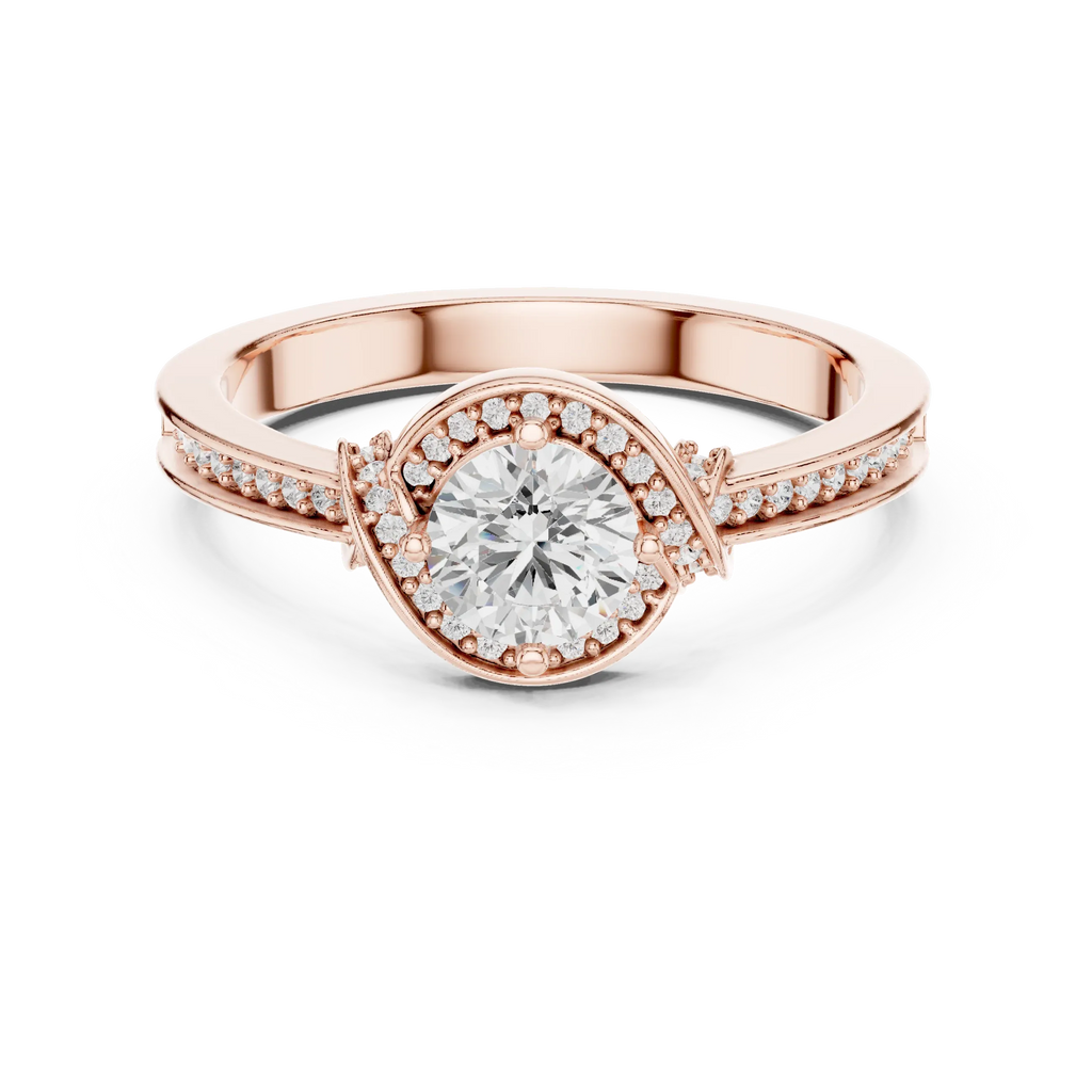 D Color VVS Round Moissanite Solitaire Engagement Ring