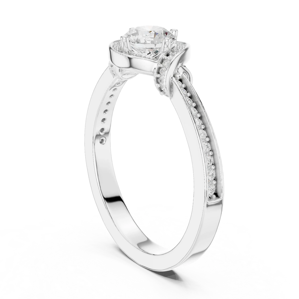 D Color VVS Round Moissanite Solitaire Engagement Ring