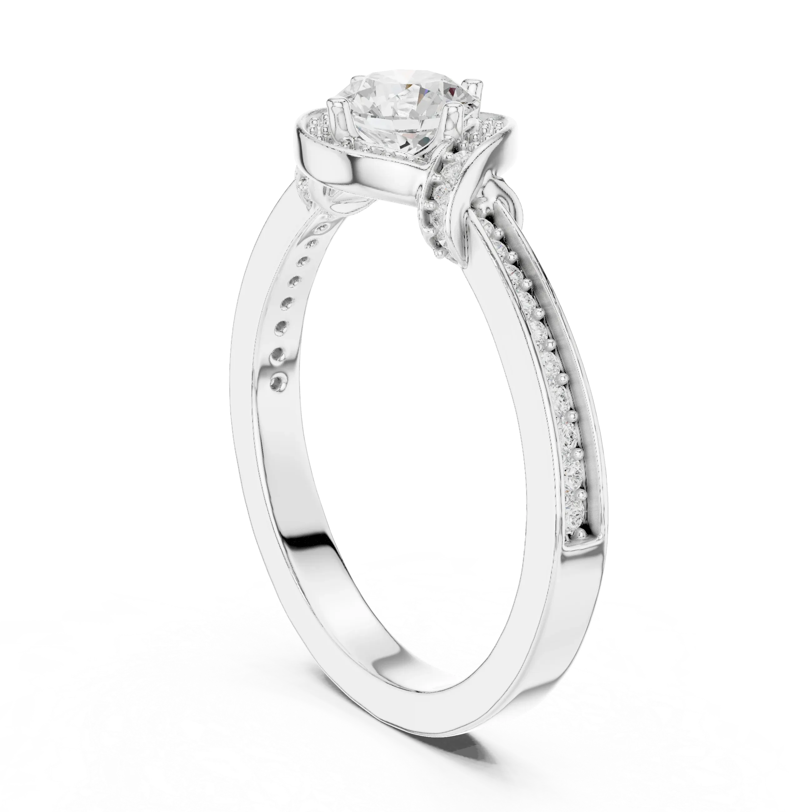 D Color VVS Round Moissanite Solitaire Engagement Ring
