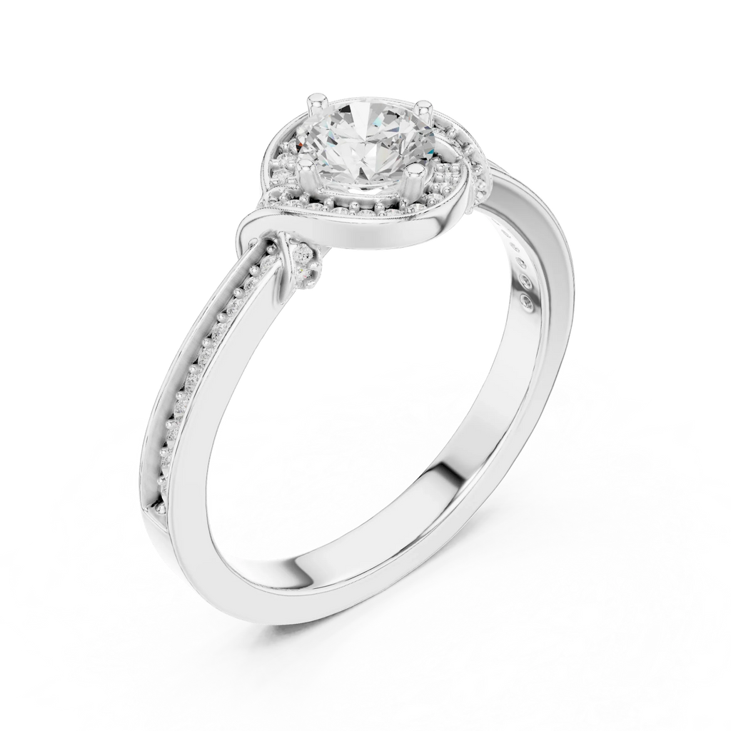 D Color VVS Round Moissanite Solitaire Engagement Ring