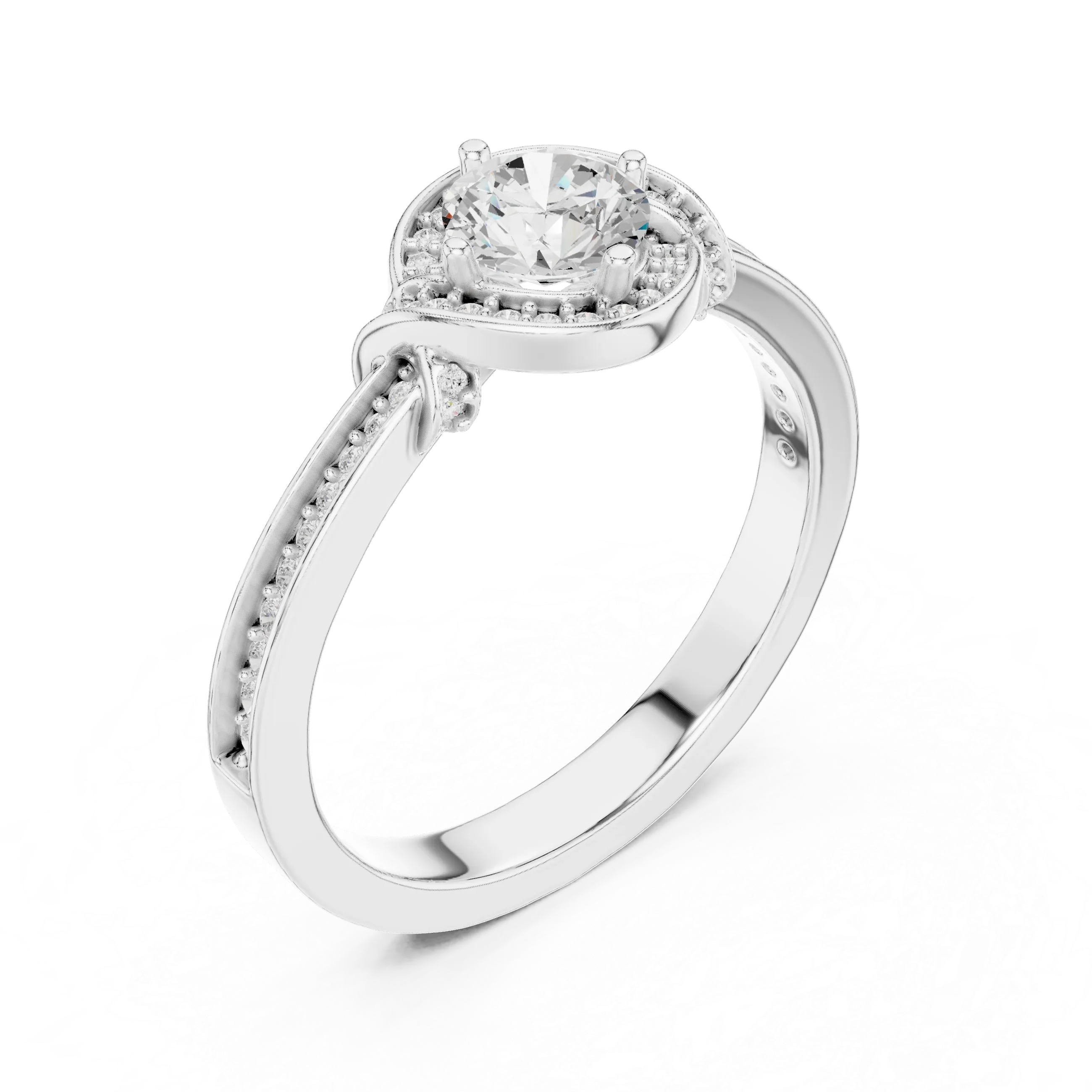 D Color VVS Round Moissanite Solitaire Engagement Ring