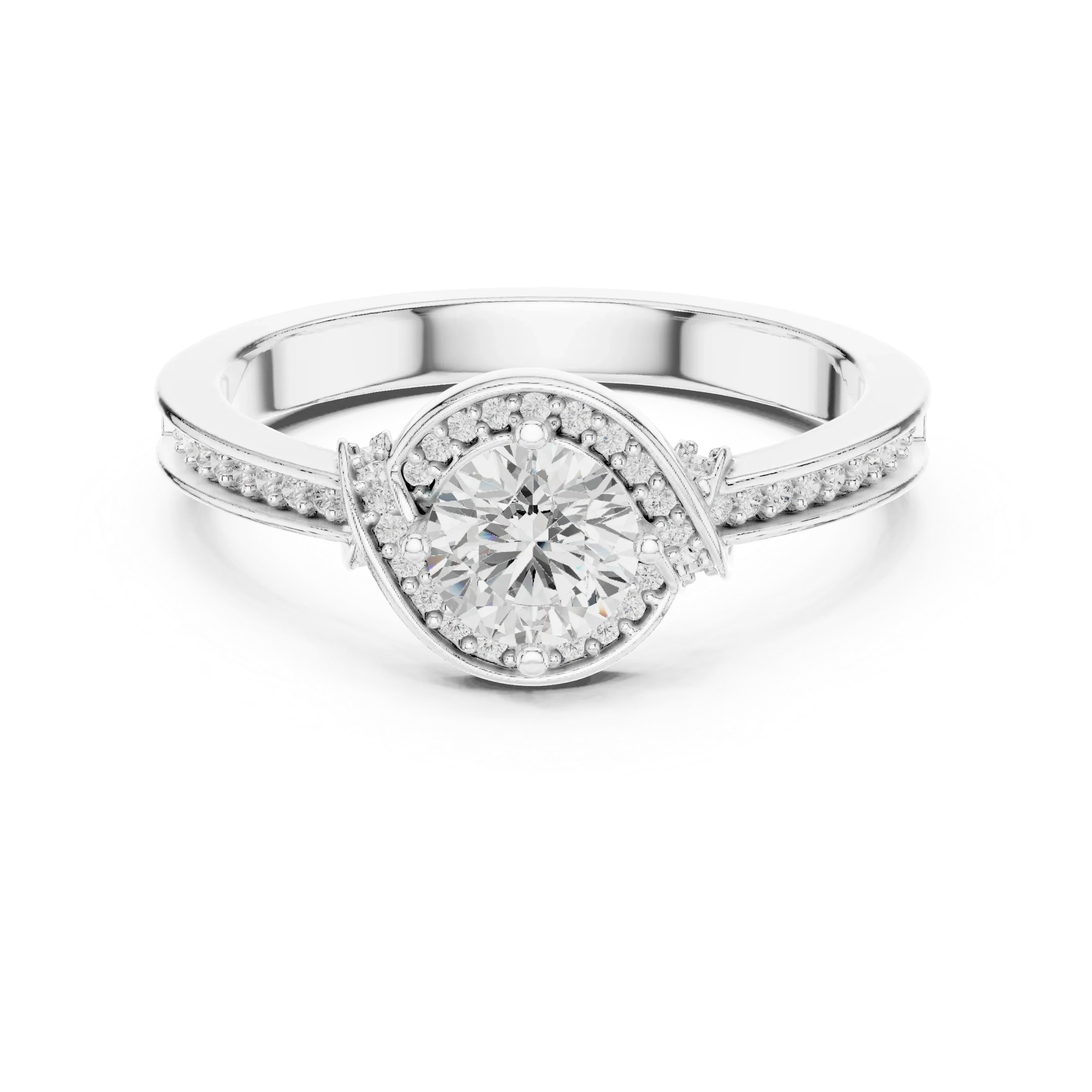 D Color VVS Round Moissanite Solitaire Engagement Ring