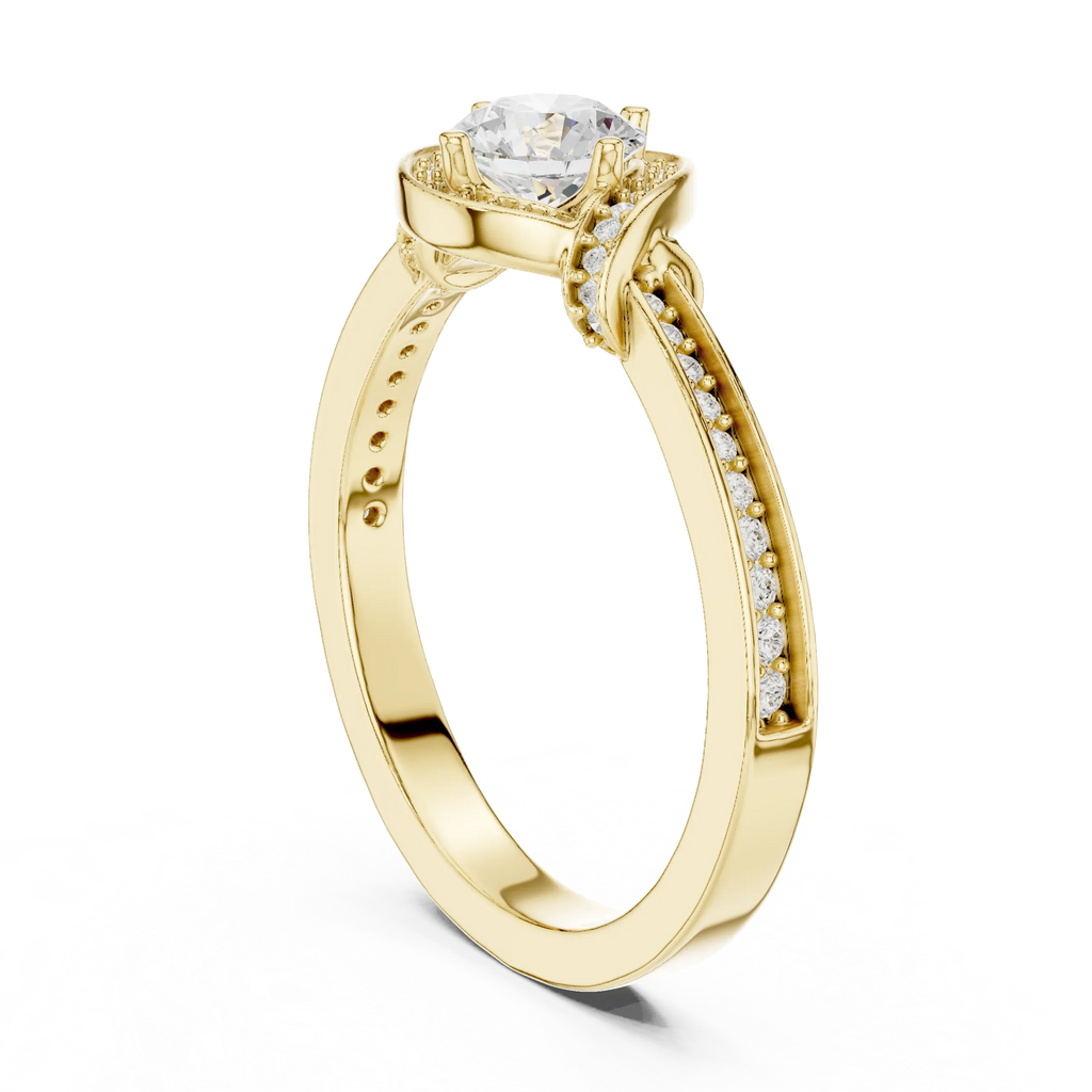 D Color VVS Round Moissanite Solitaire Engagement Ring