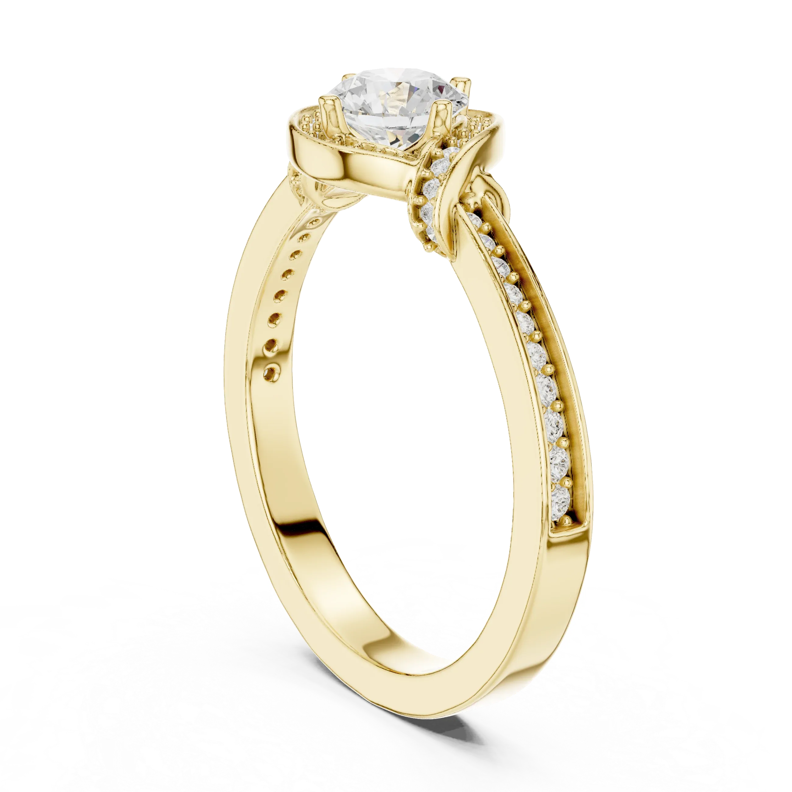 D Color VVS Round Moissanite Solitaire Engagement Ring
