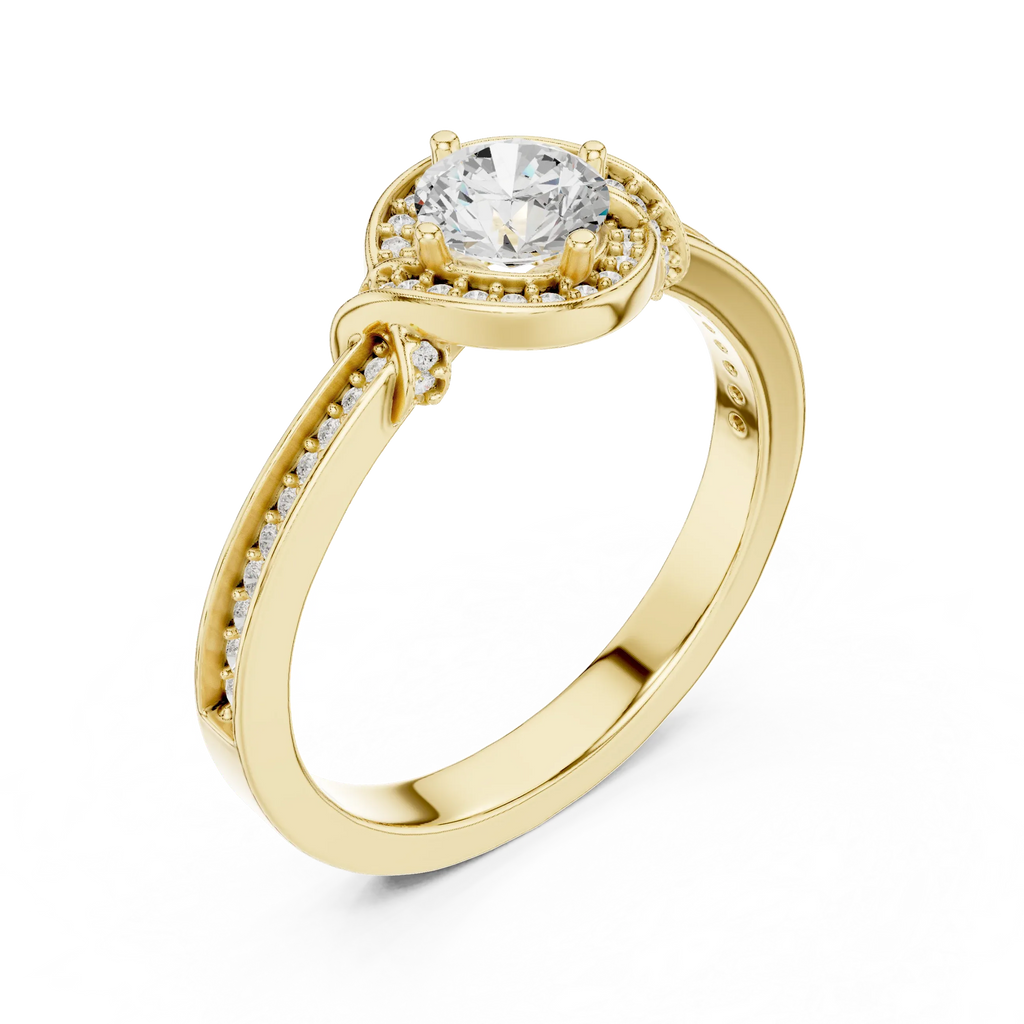 D Color VVS Round Moissanite Solitaire Engagement Ring