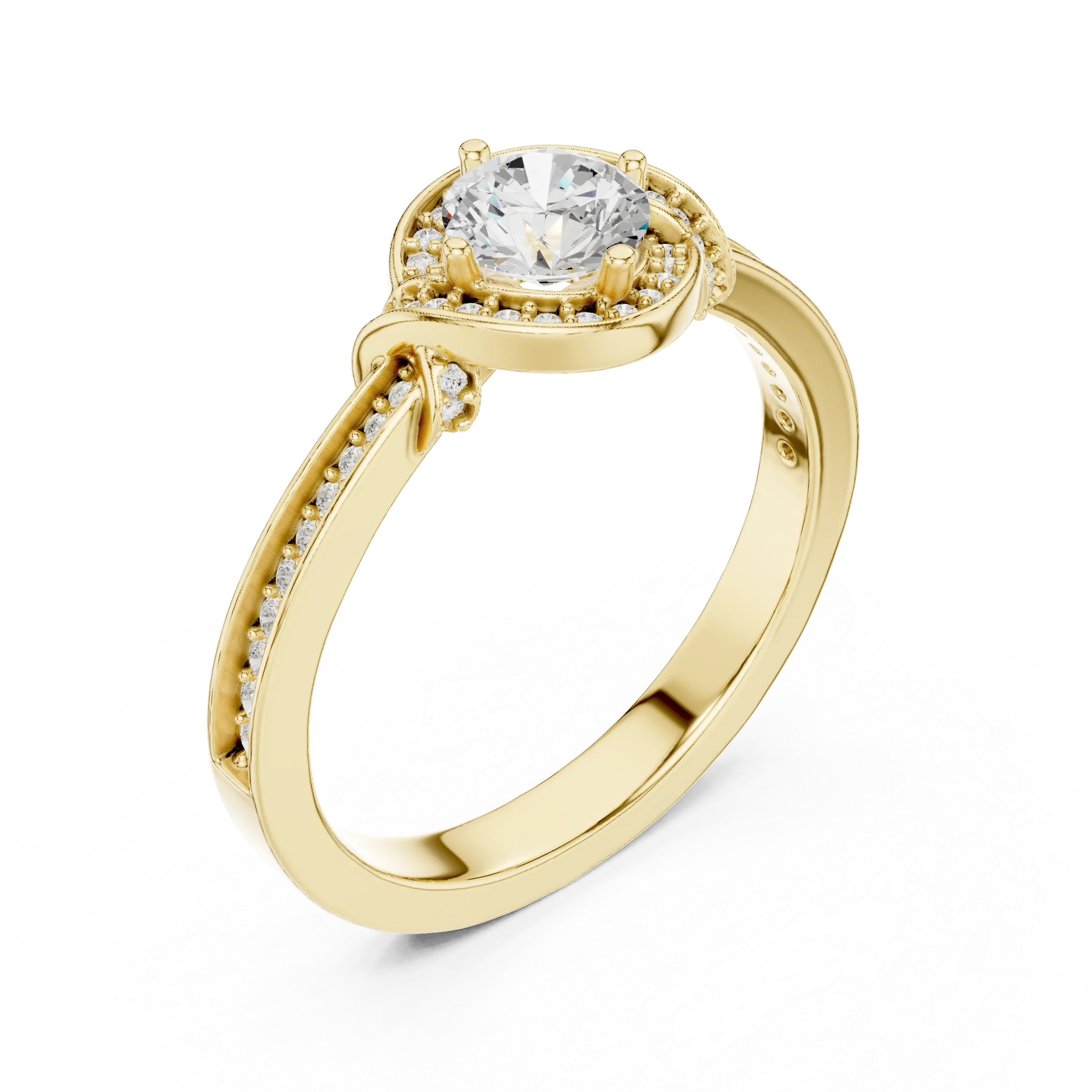 D Color VVS Round Moissanite Solitaire Engagement Ring