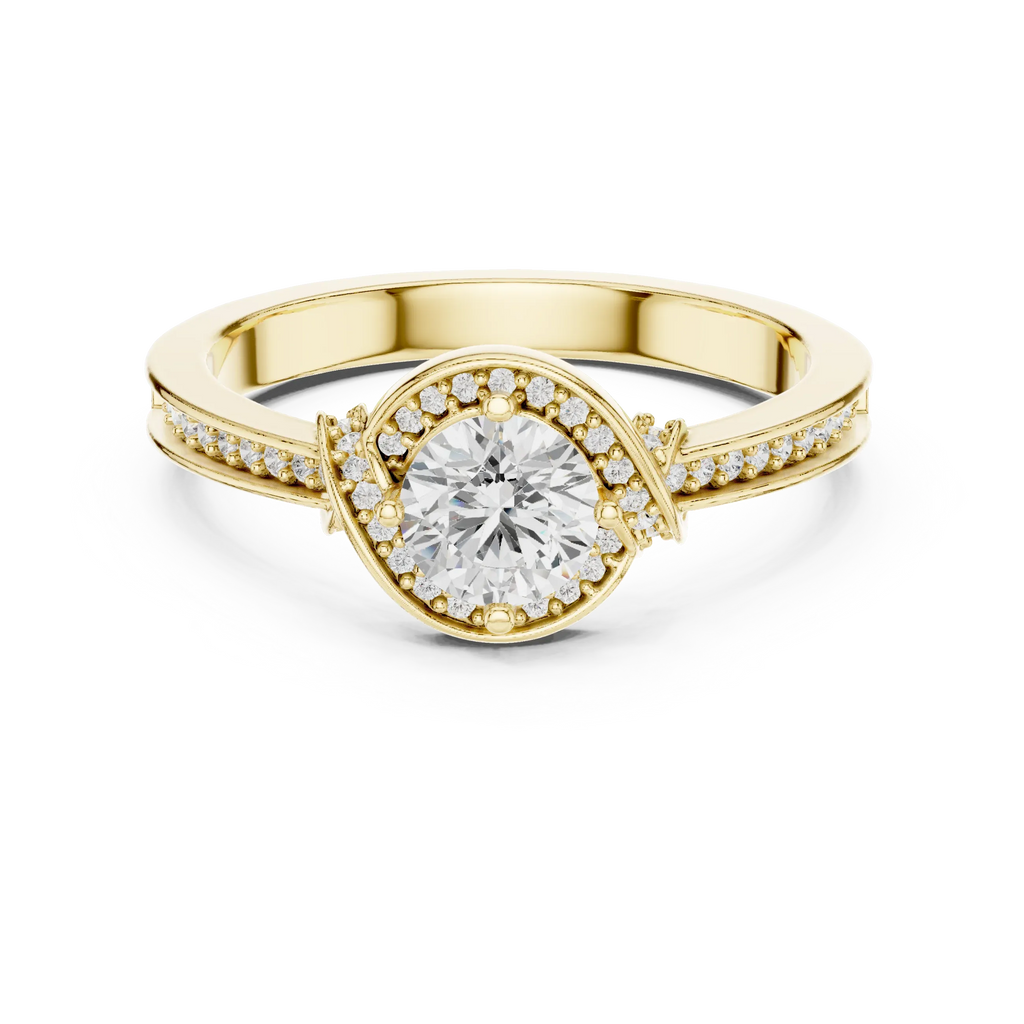 D Color VVS Round Moissanite Solitaire Engagement Ring