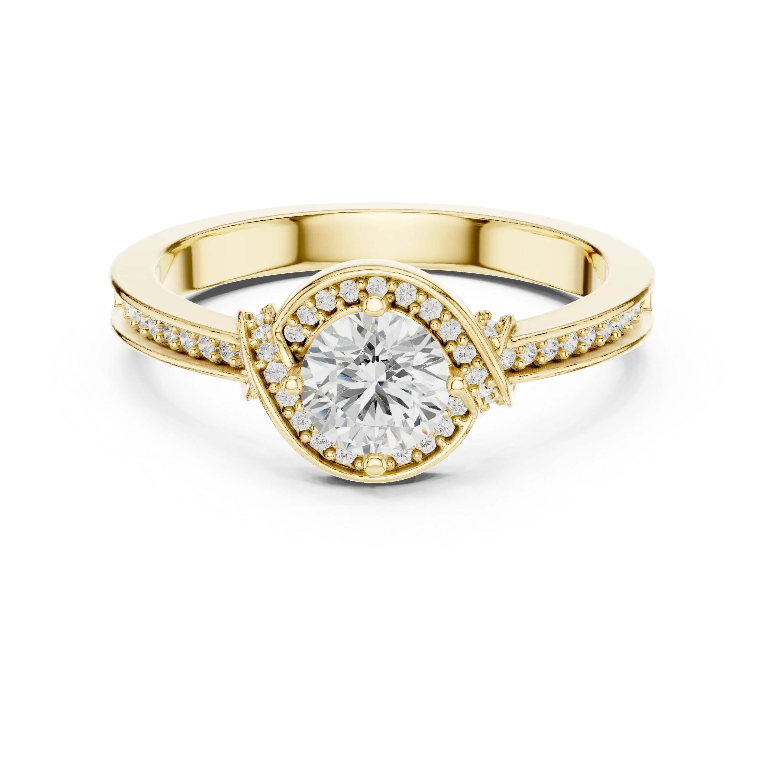 D Color VVS Round Moissanite Solitaire Engagement Ring