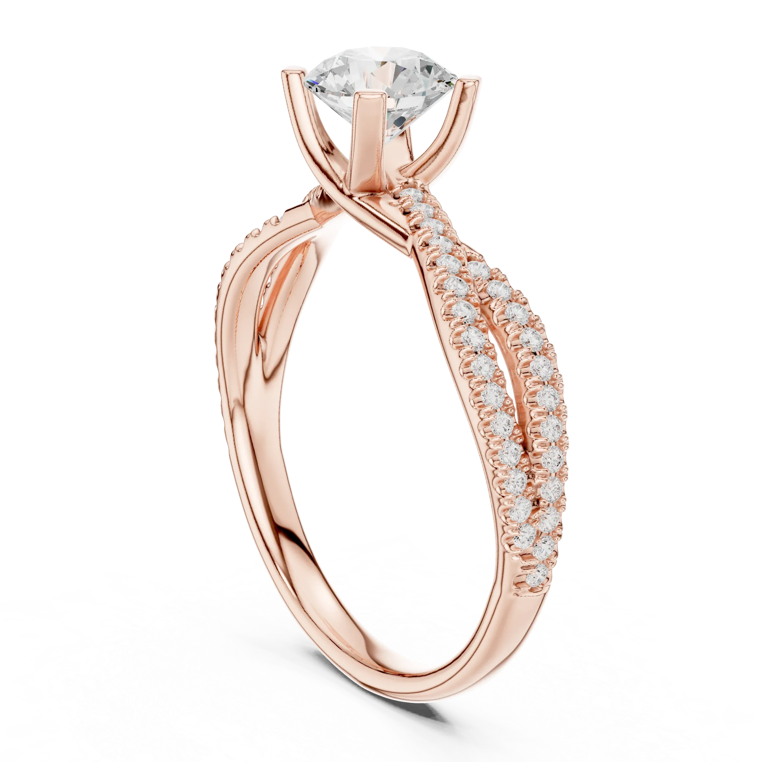 Round Lab Grown Diamond Solitaire Engagement Ring D Color VVS