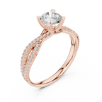 Round Lab Grown Diamond Solitaire Engagement Ring D Color VVS
