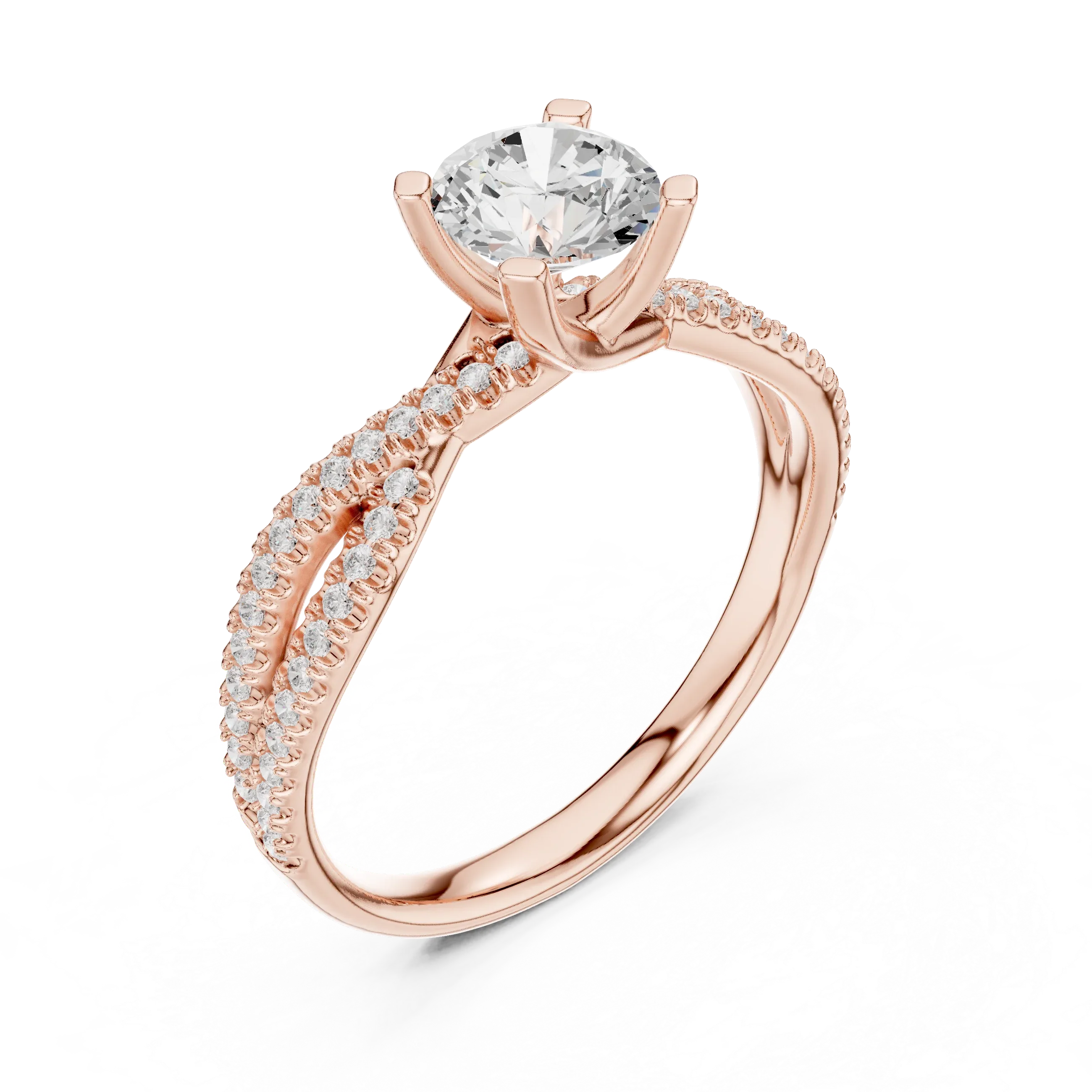 Round Lab Grown Diamond Solitaire Engagement Ring D Color VVS
