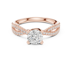 Round Lab Grown Diamond Solitaire Engagement Ring D Color VVS