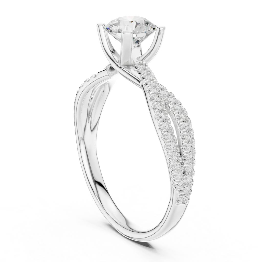 Round Lab Grown Diamond Solitaire Engagement Ring D Color VVS