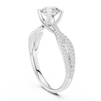 Round Lab Grown Diamond Solitaire Engagement Ring D Color VVS