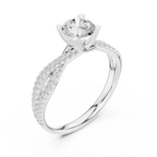 Round Lab Grown Diamond Solitaire Engagement Ring D Color VVS