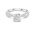 Round Lab Grown Diamond Solitaire Engagement Ring D Color VVS