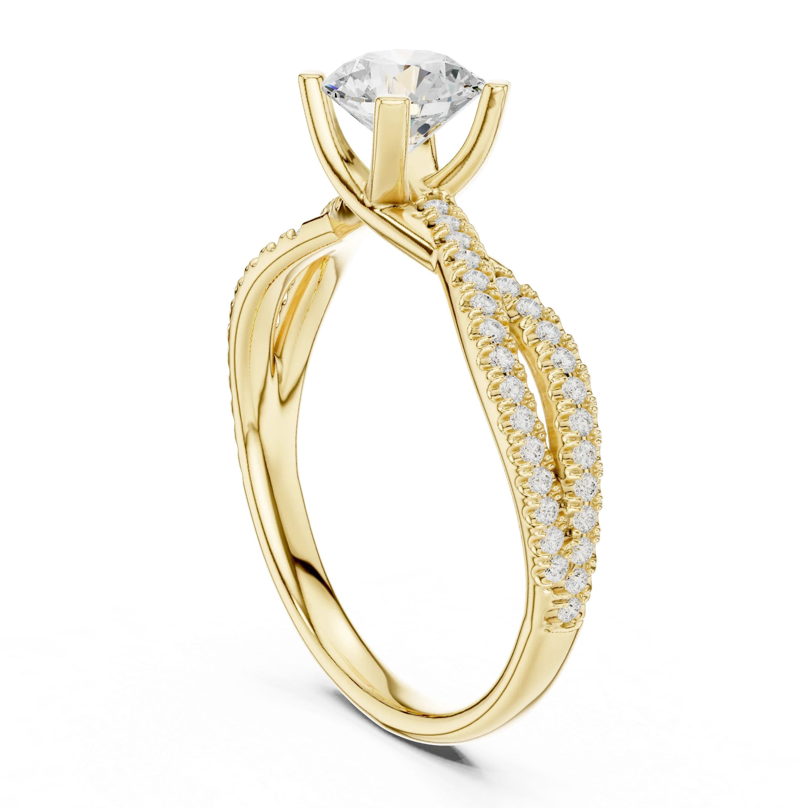 Round Lab Grown Diamond Solitaire Engagement Ring D Color VVS
