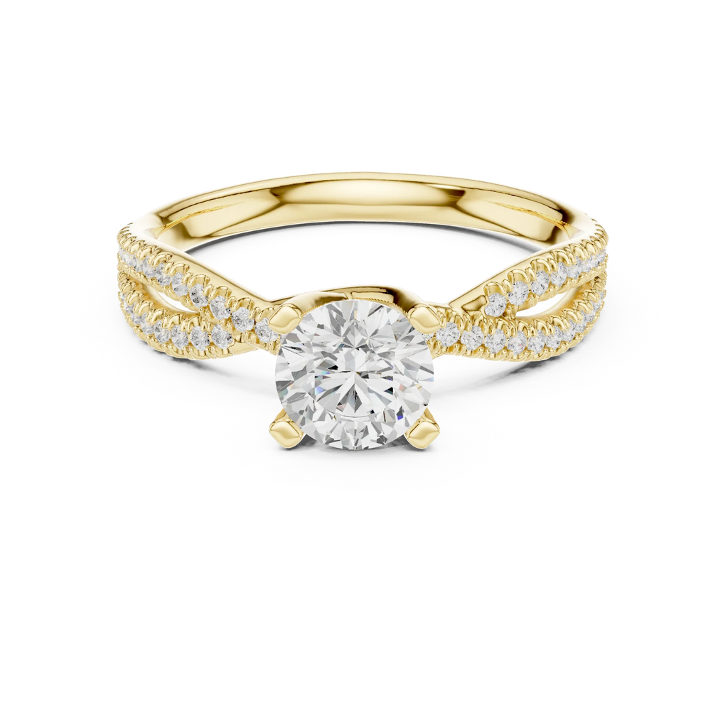 Round Lab Grown Diamond Solitaire Engagement Ring D Color VVS