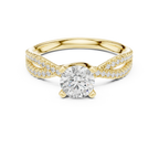 Round Lab Grown Diamond Solitaire Engagement Ring D Color VVS