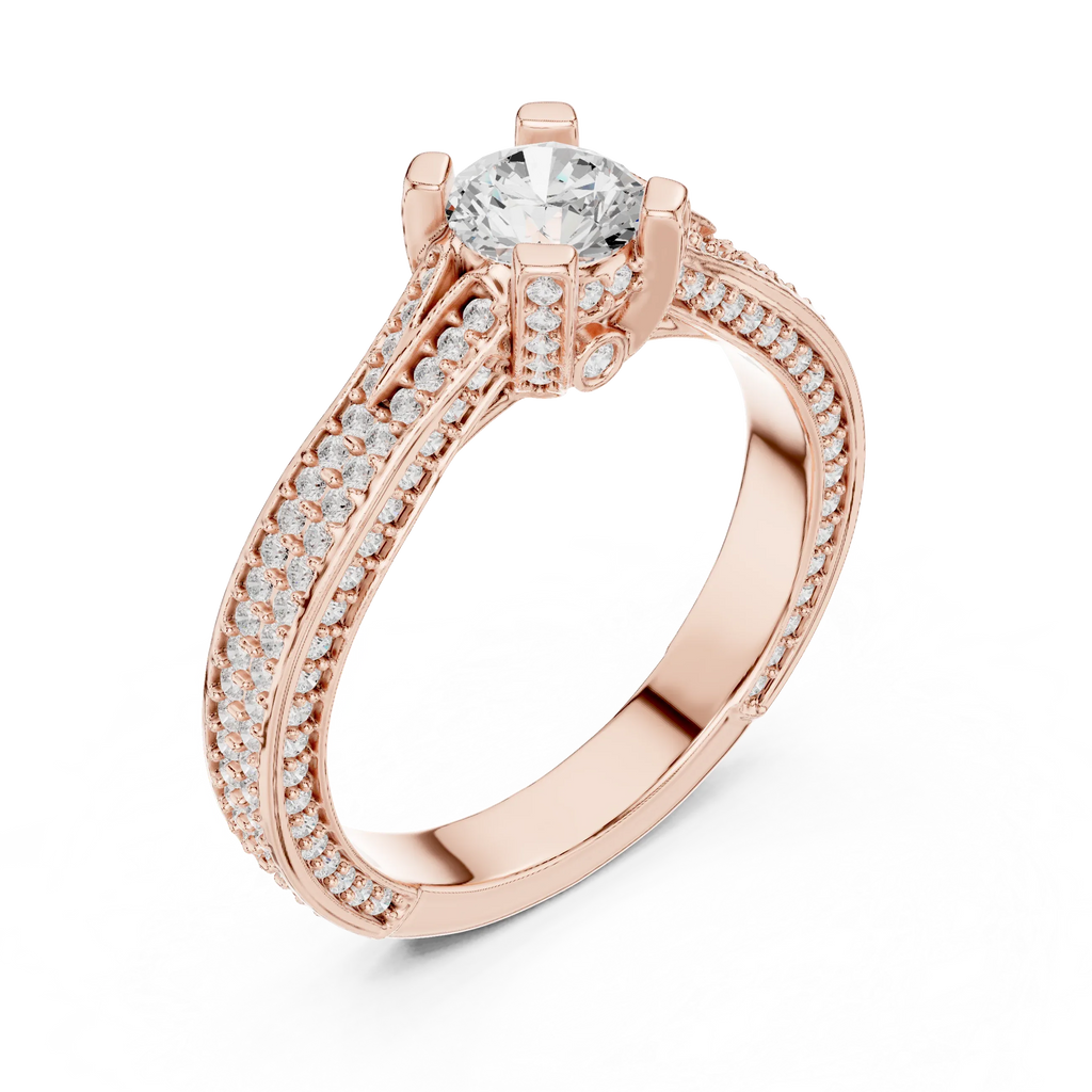 D Color VVS1 Round Moissanite Dainty Solitaire Anniversary Ring