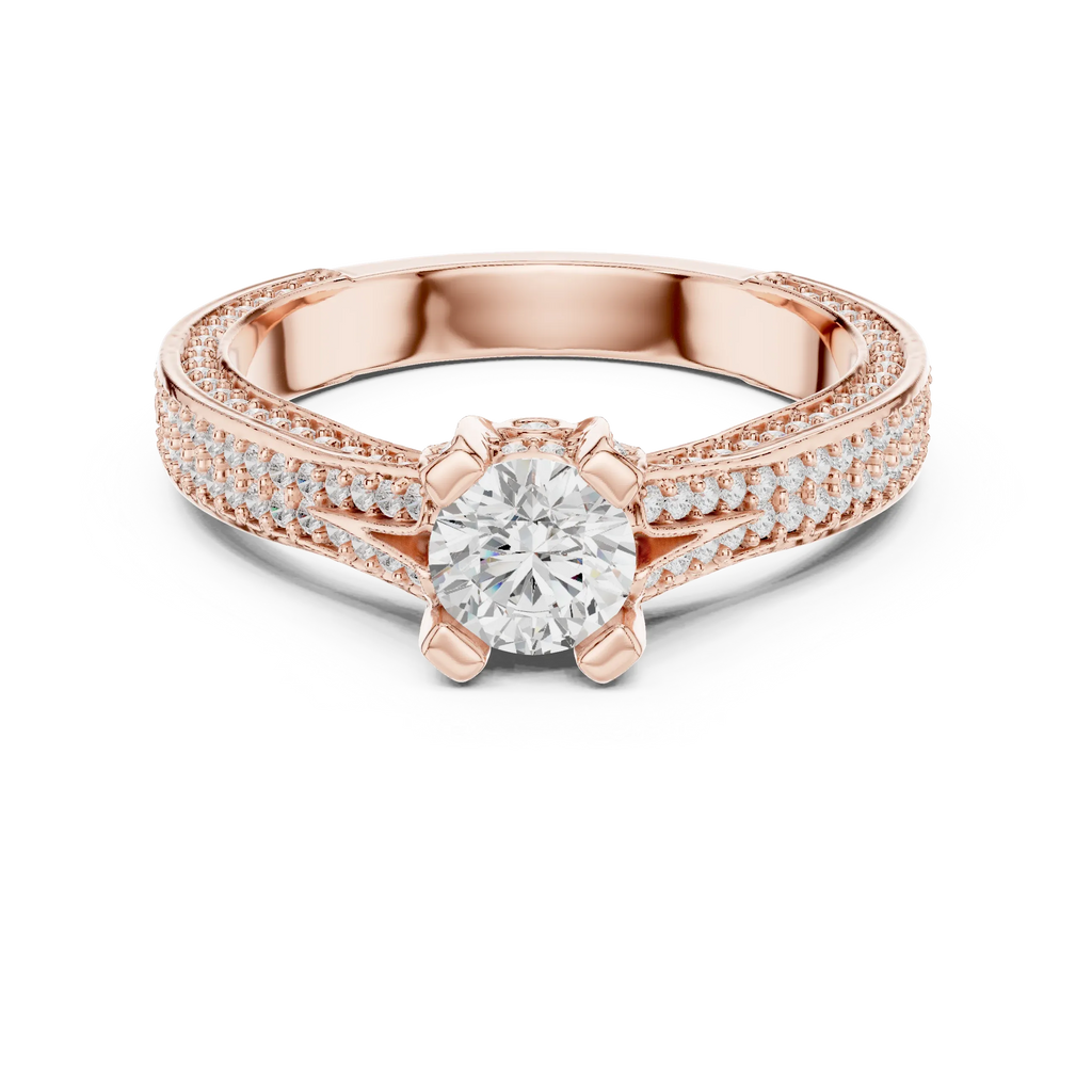 D Color VVS1 Round Moissanite Dainty Solitaire Anniversary Ring