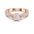 D Color VVS1 Round Moissanite Dainty Solitaire Anniversary Ring