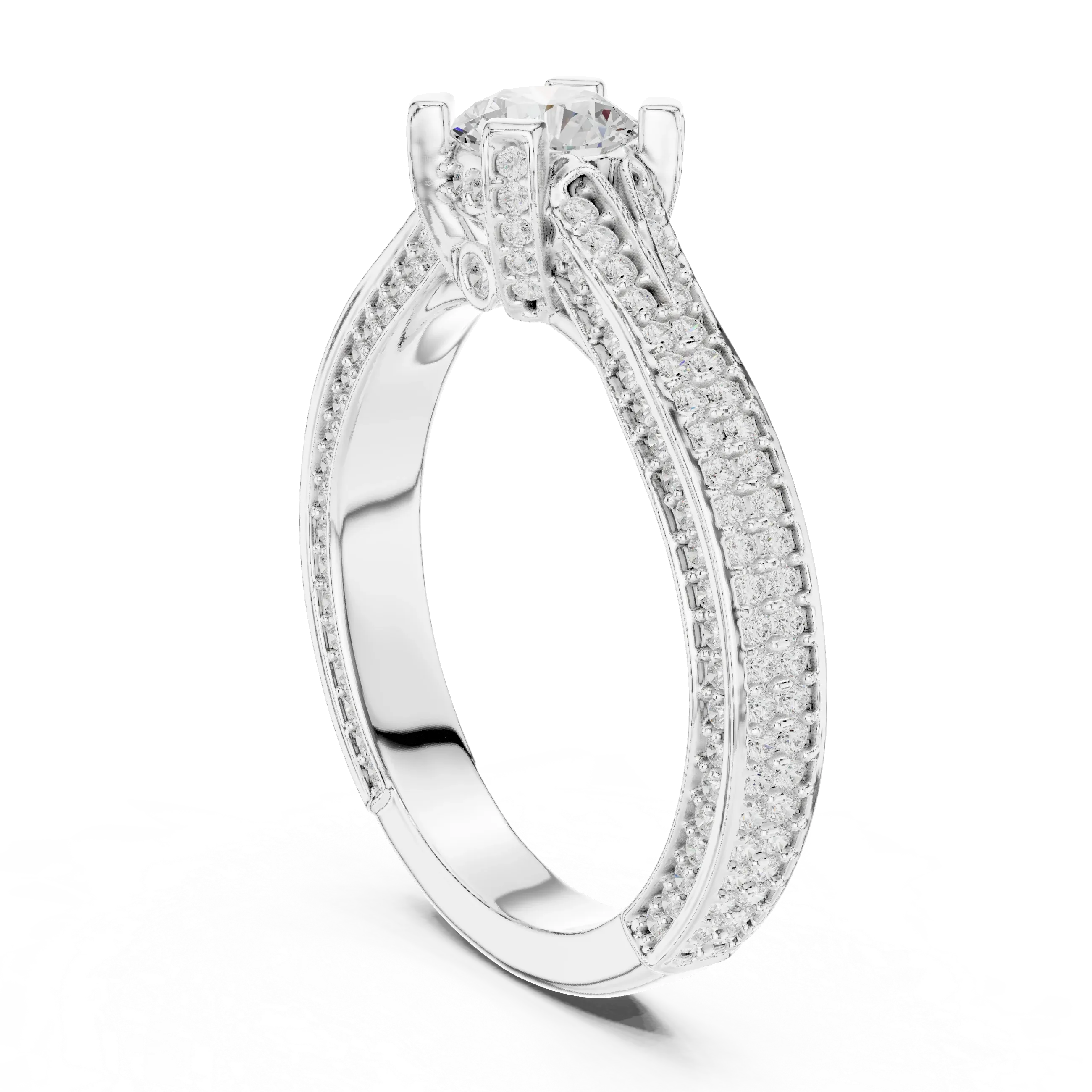 D Color VVS1 Round Moissanite Dainty Solitaire Anniversary Ring
